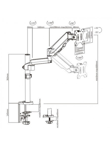 Suport monitor Gas Spring Single Arm Blackmount MNT16-1 Suport monitor Gas Spring Single Arm Blackmount MNT16-1