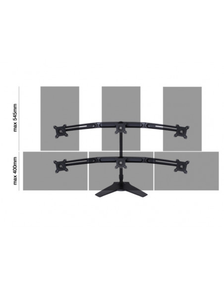 Suport pentru 6 monitoare /LCD birou Multibrackets,15"-24"