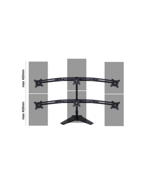 Suport pentru 6 monitoare /LCD birou Multibrackets,15"-24"