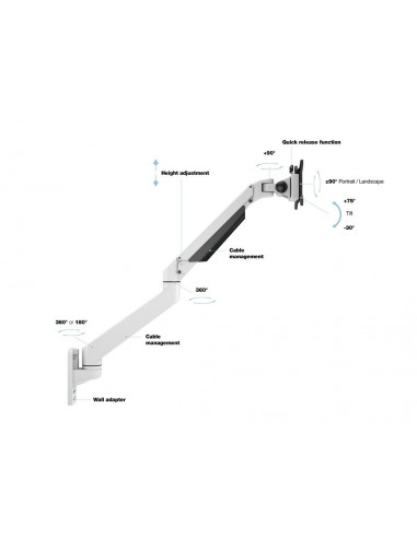 Suport Monitor Gas Lift Multibrackets1034, 15-32" min. 2 - max.