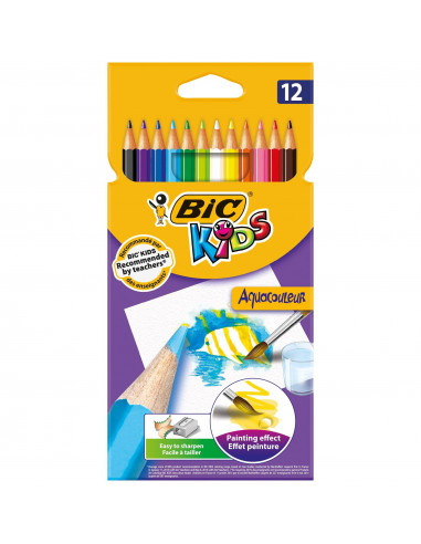Creioane colorate BIC Aquacouleur, 12 buc/set,8575613
