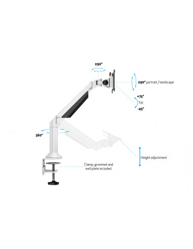 Suport Monitor/LCD/LED Gas Lift ALB Multibrackets 9383, 15 -