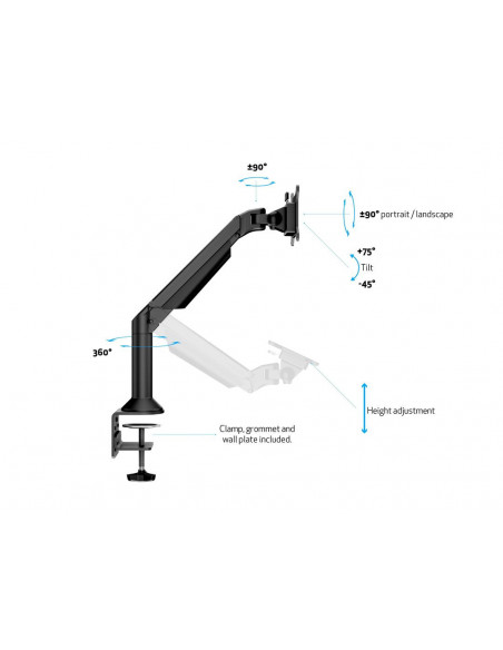 Suport monitor cu brat flexibil Gas Lift Multibrackets