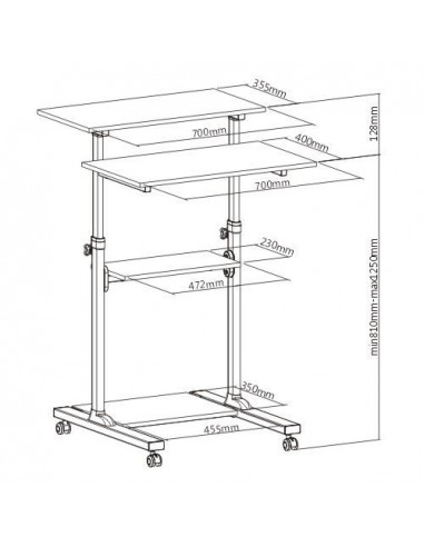 Stand mobil (Workstation) ajustabil pentru calculator