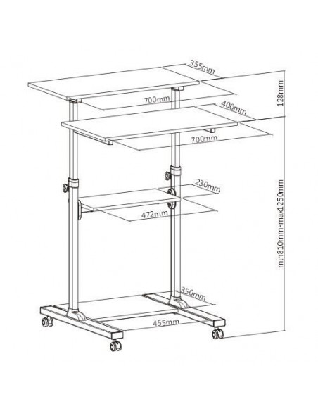 Stand mobil (Workstation) ajustabil pentru calculator