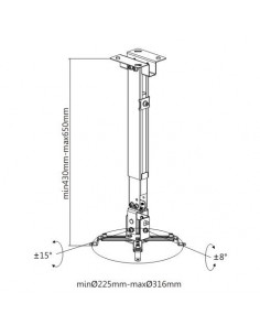 Suport videoproiector perete/tavan BlackMount WALL2, reglabil 2