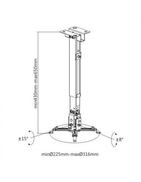 Suport videoproiector perete/tavan BlackMount WALL2, reglabil
