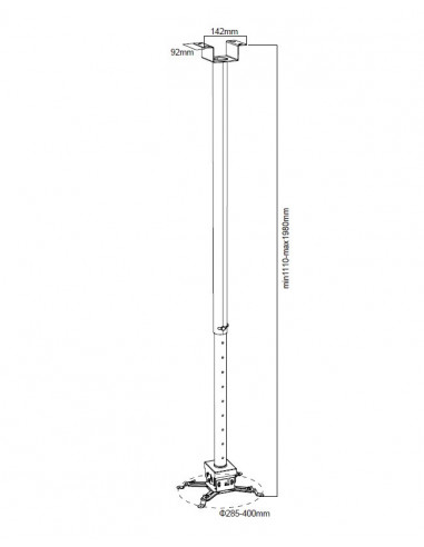 Suport videoproiector de tavan Blackmount CT-PRB-2L, dist.
