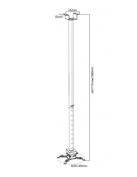Suport videoproiector de tavan Blackmount CT-PRB-2L, dist.