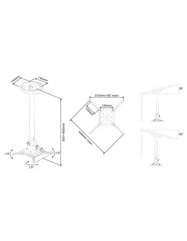 Suport videoproiector de tavan Multibrackets MB-3149, reglabil