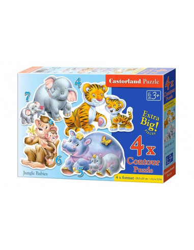 Jungle Babies, Puzzle Castorland 4 in 1 - 4, 5, 6, 7