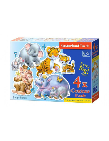 Jungle Babies, Puzzle Castorland 4 in 1 - 4, 5, 6, 7