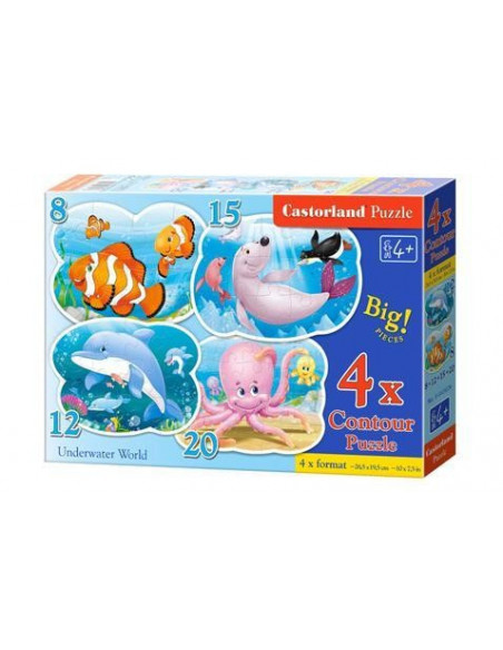 Underwater World, Puzzle Castorland 4 in 1 - 8, 12, 15, 20