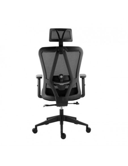 Scaun ergonomic Stacy-H, negru, spatar mesh, tetiera, brate
