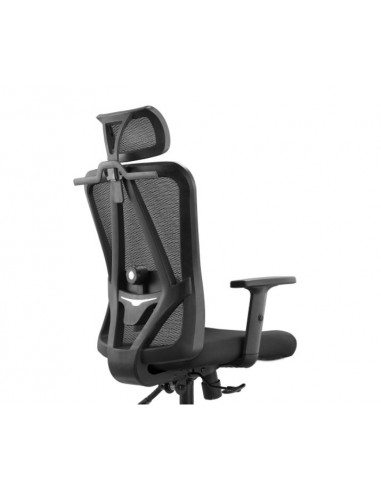 Scaun ergonomic Stacy-H, negru, spatar mesh, tetiera, brate