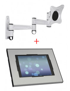 Suport tableta perete cu Multibrackets MB-3268 si Vogel's PTS2010, securizat, rotabil 360grade, stanga-dreapta 90grade