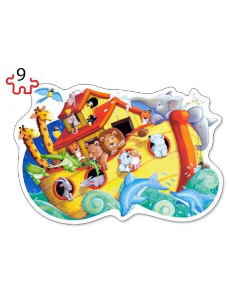 Arca lui Noe, Puzzle Castorland 2 in 1 - 9, 15 piese,Uniq20089