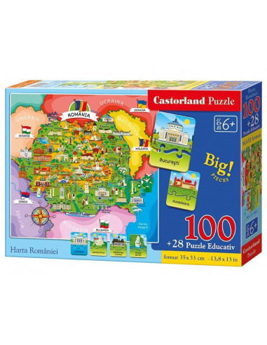 Harta Romaniei, Puzzle educativ Castorland,UniqE166