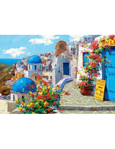 Spring in Santorini, Puzzle Castorland, 2000 piese,Uniq200603
