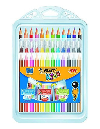 Coloring Pachet Mixt BIC: Creioane colorate -12, Markere de Coloring Pachet Mixt BIC: Creioane colorate -12, Markere de
