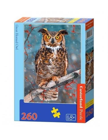 Great Horned Owl, Puzzle Castorland, 260 piese,Uniq27347