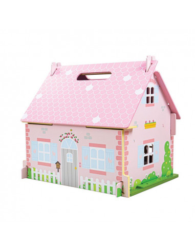 Casuta din lemn pentru papusi - Flowers,JT123