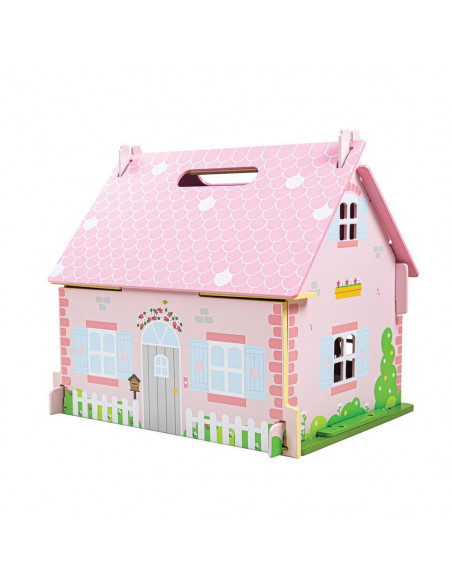 Casuta din lemn pentru papusi - Flowers,JT123