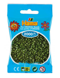 2000 margele Hama MINI in pungulita - verde olive