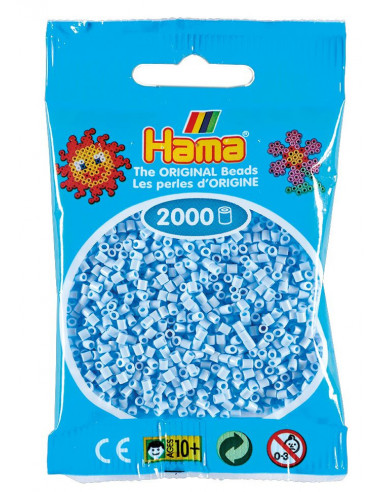 2000 margele Hama MINI in pungulita - albastru gheata