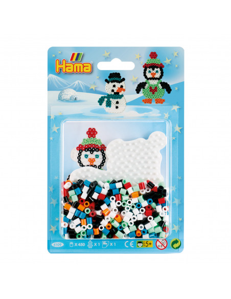 Iarna - set de 450 margele Hama midi si planseta in