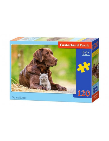 Caine Si Pisicuta, Puzzle Castorland, 120 Piese,Uniq13326