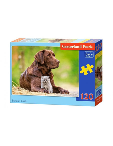Caine Si Pisicuta, Puzzle Castorland, 120 Piese,Uniq13326