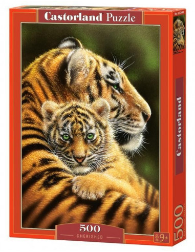 Tigrisor Cu Mama Lui, Puzzle Castorland, 500 Piese,Uniq52448