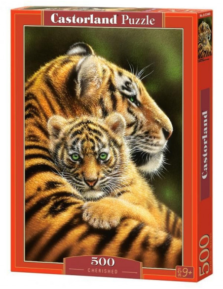 Tigrisor Cu Mama Lui, Puzzle Castorland, 500 Piese,Uniq52448