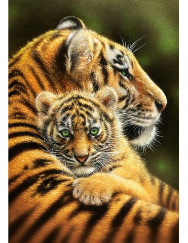 Tigrisor Cu Mama Lui, Puzzle Castorland, 500 Piese,Uniq52448