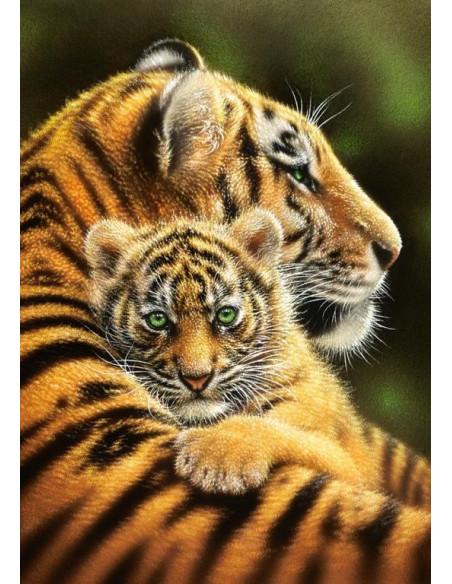 Tigrisor Cu Mama Lui, Puzzle Castorland, 500 Piese,Uniq52448