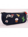 PENAR ETUI TRIUNGHIULAR HELLO KITTY DENIM ALBASTRU