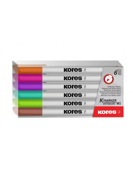 MARKER WHITEBOARD SET 6 SLIM KORES,KO22846