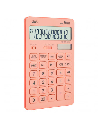 CALCULATOR BIROU 12DIG 1541 ROZ PASTEL DELI,DLEM01541+++