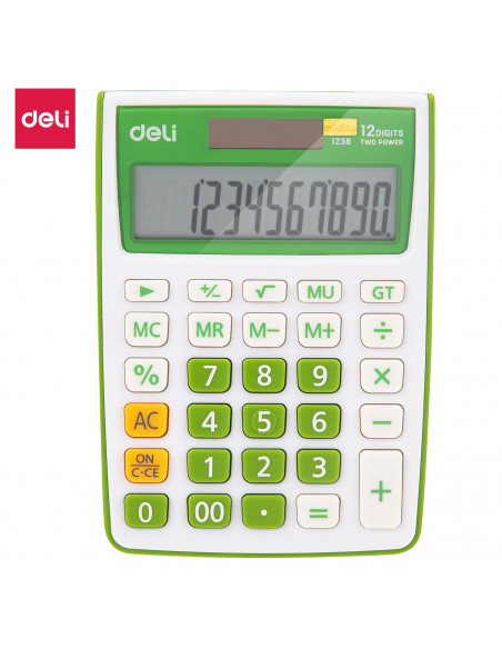 CALCULATOR BIROU 12DIG ALB-VERDE 1238 DELI,DLE1238G+++