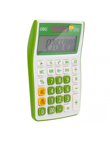CALCULATOR BIROU 12DIG ALB-VERDE 1238 DELI,DLE1238G+++