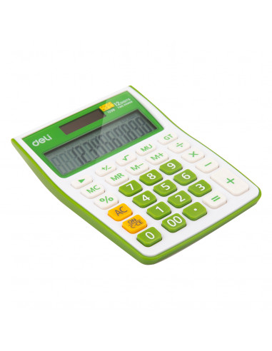 CALCULATOR BIROU 12DIG ALB-VERDE 1238 DELI,DLE1238G+++