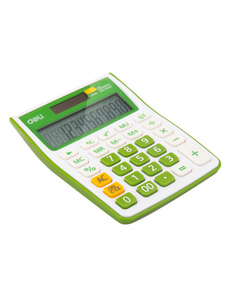 CALCULATOR BIROU 12DIG ALB-VERDE 1238 DELI,DLE1238G+++