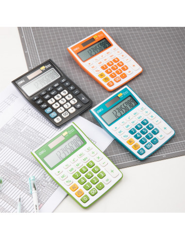 CALCULATOR BIROU 12DIG ALB-VERDE 1238 DELI,DLE1238G+++