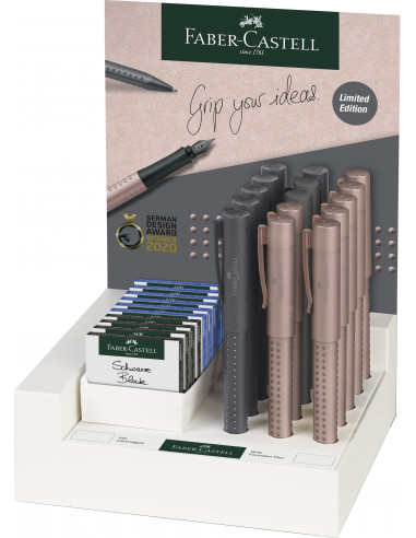 FC140937,DISPLAY 15 BUC STILOU GRIP 2011 ANTRACIT/ROSE (6*F+9*M) FABER