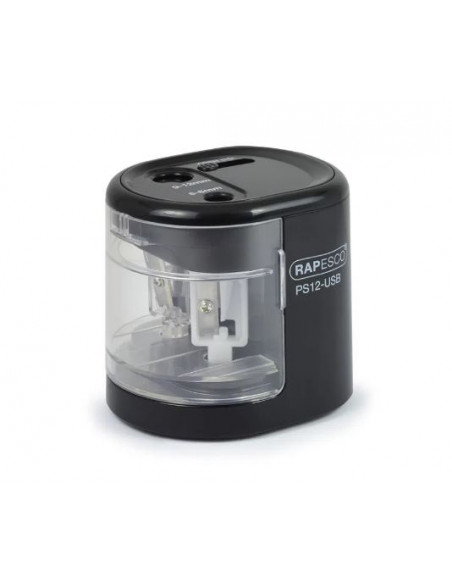 Ascutitoare dubla Rapesco PS12-USB, automata, negru,RP-1449