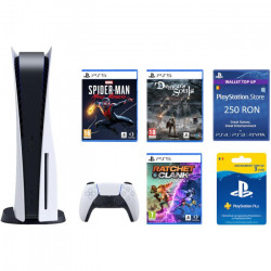 Consola PS5 SONY B Chassis 825GB, Spider-Man Miles Morales, DemonS Soul, Ratchet And Clank, Membership 90 Zile, Card PlayStation