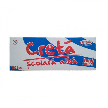 Creta scolara alba, patrata clasica, 100 buc/cutie Creta scolara alba, patrata clasica, 100 buc/cutie