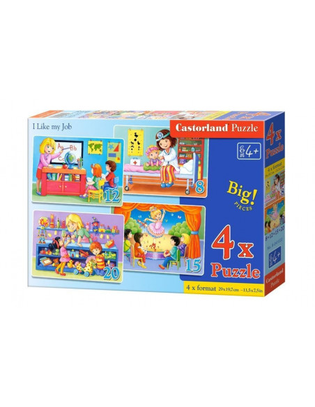 Imi Iubesc Locul De Munca, Puzzle Castorland 4 In 1 - 8, 12