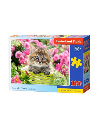 Pisicuta In Gradina, Puzzle Castorland, 100 Piese,Uniq111039